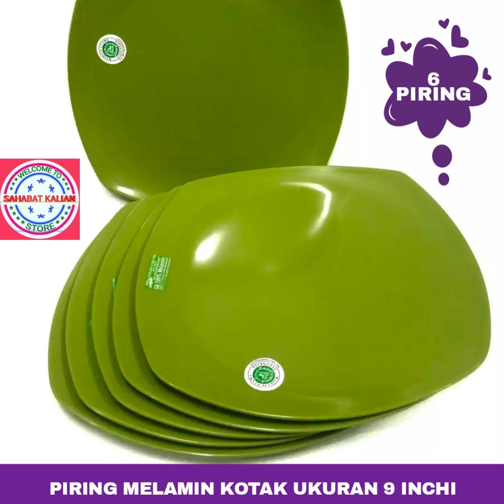 (6 PCS) PIRING MELAMIN KOTAK GOLDEN DRAGIN FLYING FISH P0904