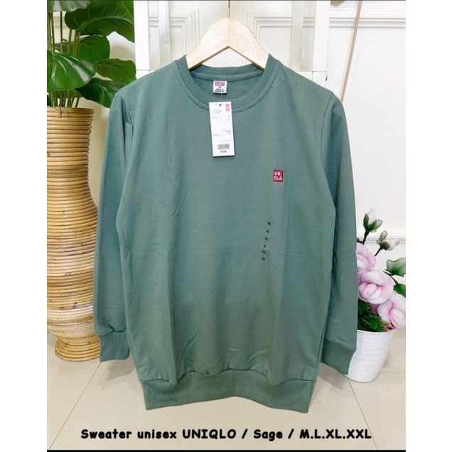 SWEATER UNIQLO UNiSEX-Sage