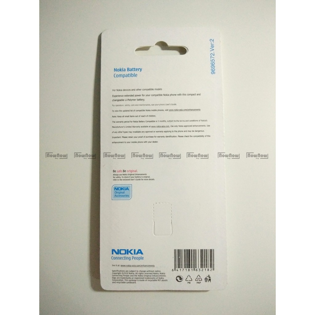 Baterai Nokia X1-01 X6-00 16GB X6-00 8GB X6-00 BL-5J BL5J Original ORI OEM Batre Battery Batu Batrai