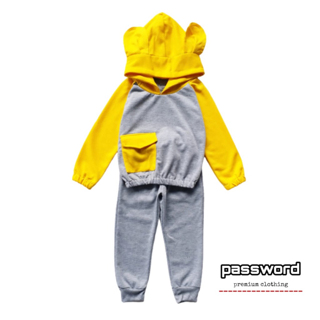 Plazababyku PASSWORD JILLY HOODIE Setelan Sweater 1 - 7 Tahun Baju Anak BerKualitas