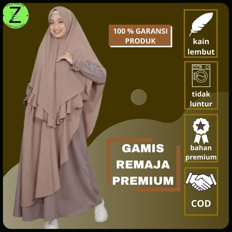 Baju pakaian gamis dress wanita muslim hijab cantik ibu ibu hamil dewasa remaja nibras syari crinkle