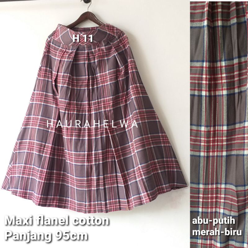 ROK FLANEL IMPORT PANJANG HAURAHELWA /ROK TARTAN FLANEL PANJANG-H 11 HARGA PROMO