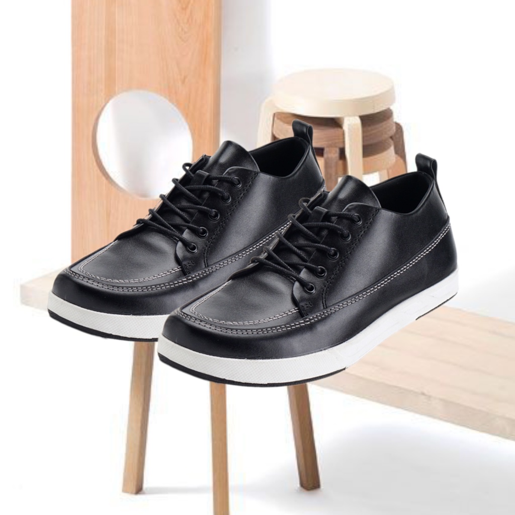 [KLAIM VOUCHERNYA] JERRICK BLACK SEPATU FORMAL KULIT GREATA