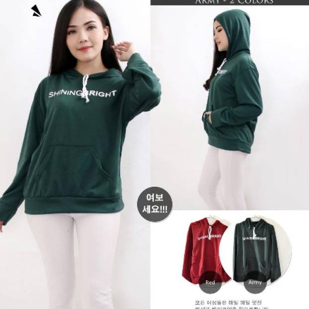 Terbaru!!! Sweater Hoodie Wanita /SHINING BRIGHT/Ukuran fit to XL-1