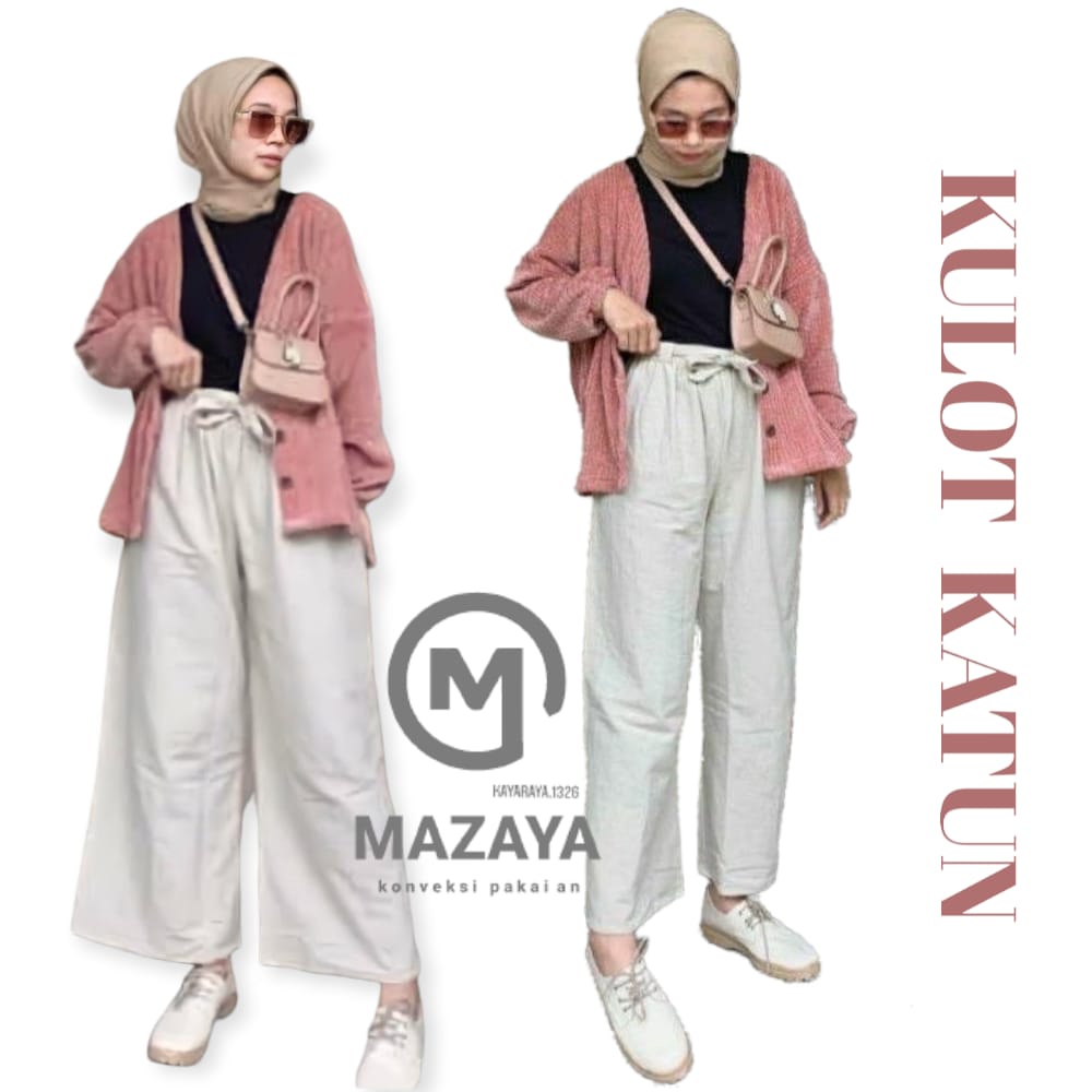 (POLOS ) celana kulot katun street/celana panjang/kulot katun wanita/celana katun polos/kulot tali/k