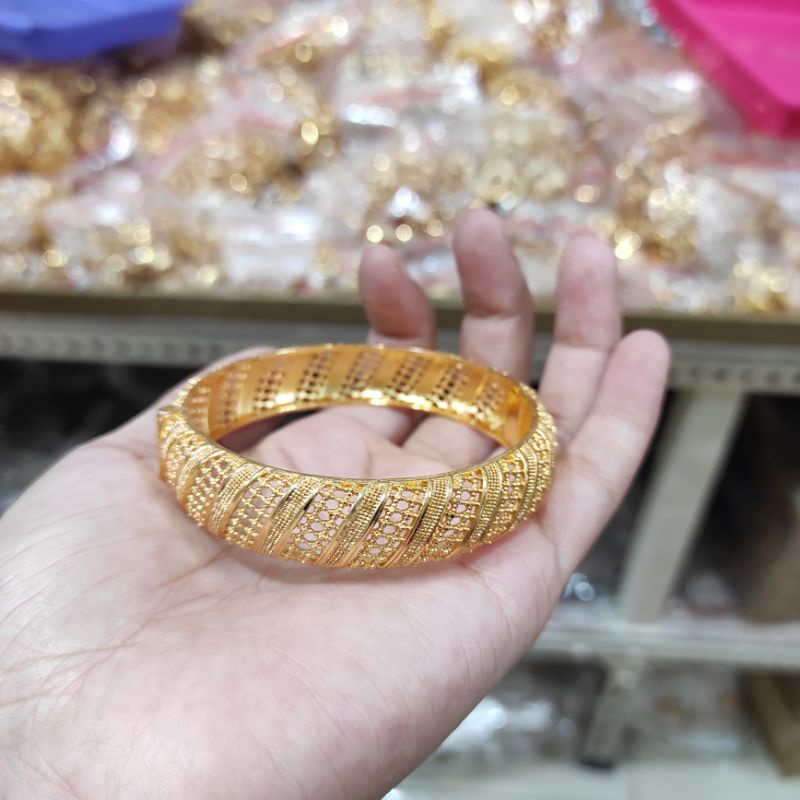 Perhiasan Gelang Emas Model Ukir Bangkok (Emas Import Anti Karat Xuping Untuk Dewasa) 009