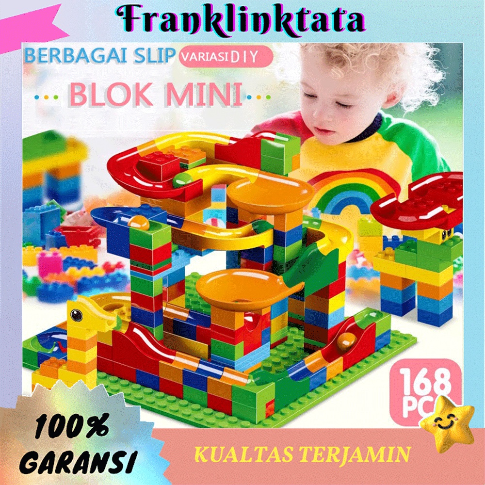 ♥3.3♥FLASH SALE! *COD CleAir O2 168pcs Mainan Building Brick Marble Race Run Maze Block Balok Susun Track Slide Ball