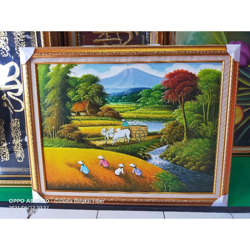 Lukisan Tangan Kain Canvas Bingkai 70 90 Cm Shopee Indonesia