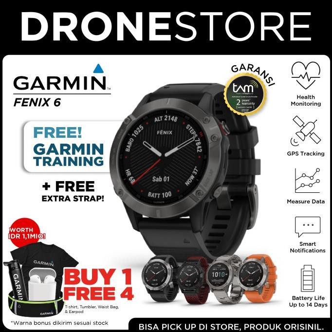 Garmin Fenix 6 - Smartwatch Gps Garansi Resmi Tam