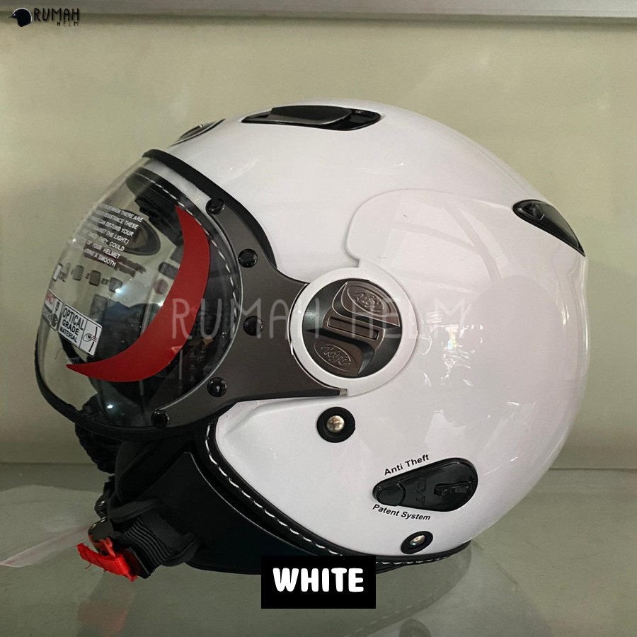 Helm KYT Retro Elsico Solid Polos-White