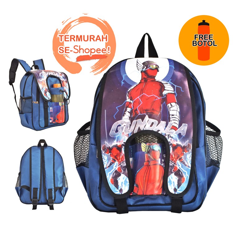 TAS RANSEL ANAK LAKI LAKI FREE BOTOL KARAKTER GUNDALA 8430