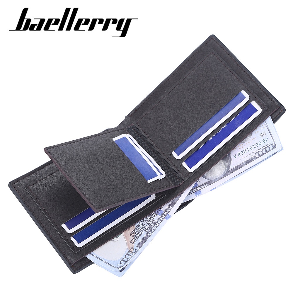 ORIGINAL BAELLERRY DOMPET UANG LIPAT TEBAL KULIT SINTETIS DR088