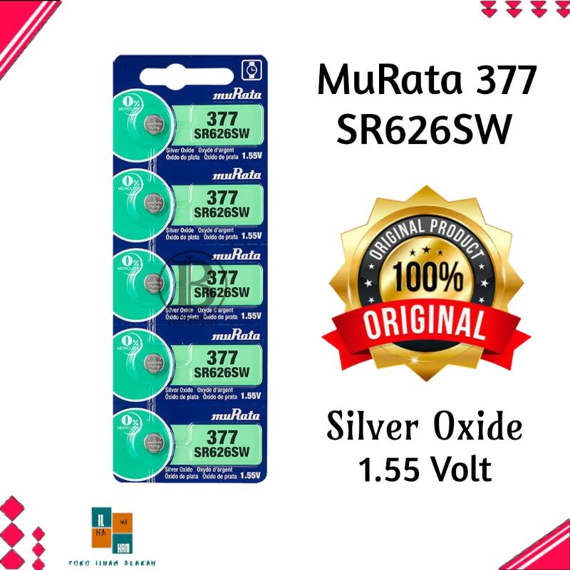 BATERAI MURATA SR626SW 377 ORIGINAL SILVER OXIDE BATERAI JAM TANGAN / BATRAI BATRE SONY SR 626 SW