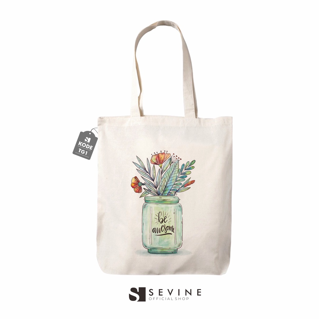 Sevine Totebag Tas Fashion Wanita Tote Bag Laptop Resleting quote motivation - TG