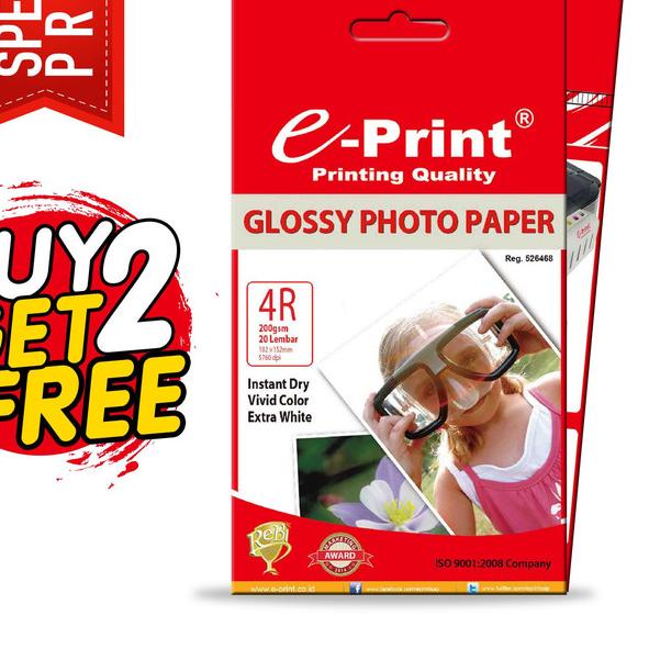 

☞ e-Print Glossy Photopaper 4R BELI 2 GRATIS 1 ♟