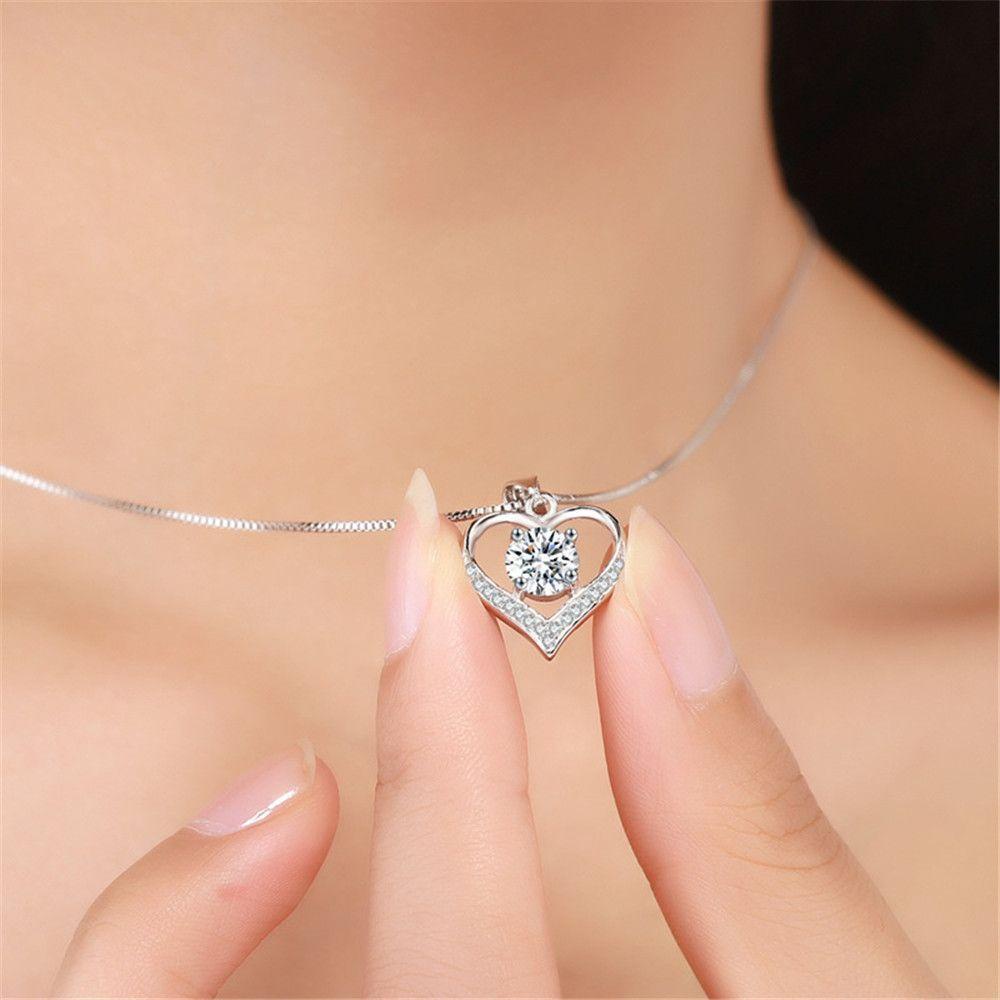 Lily Pendant Kalung Wanita Pernikahan Kristal Leher Rantai