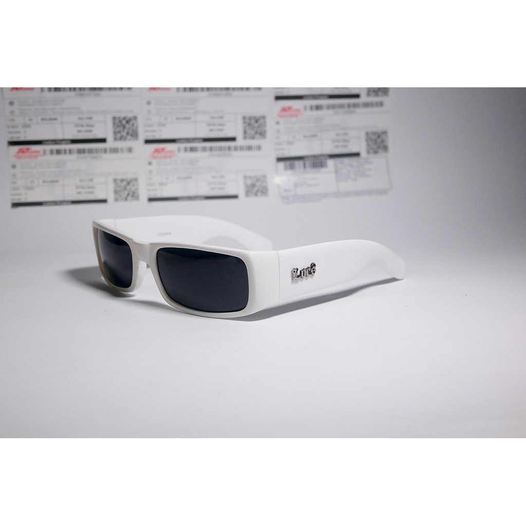 Locs Authentic Rectangular Gangster Cholo Sunglasses White