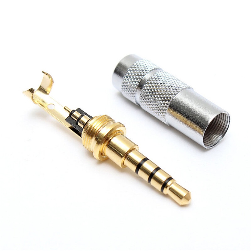 Jack Audio 3.5mm 4 Pole Male Plug Untuk Headphone