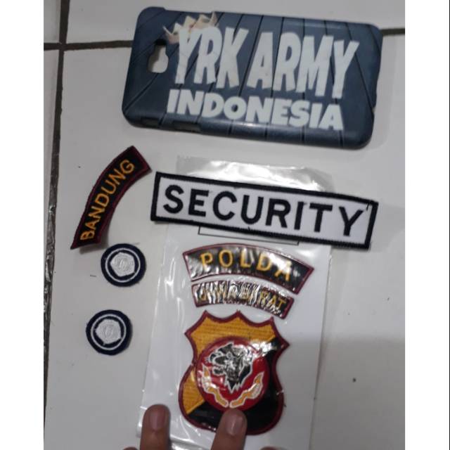 Bordiran atribut security dan satpam + nama