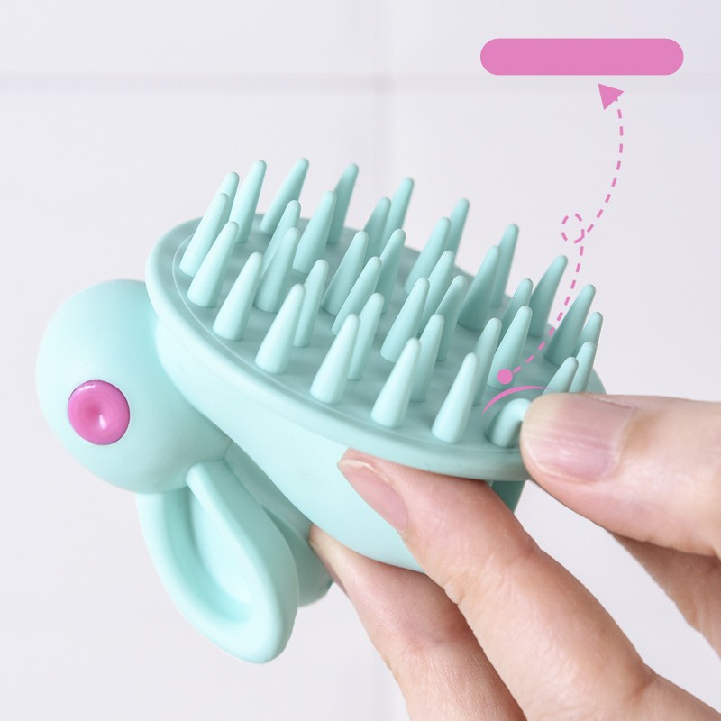 Silicone Head Body Scalp Massage Brush / Hair Washing Comb Shampoo Spa Baby Shower Brush for Bathroom