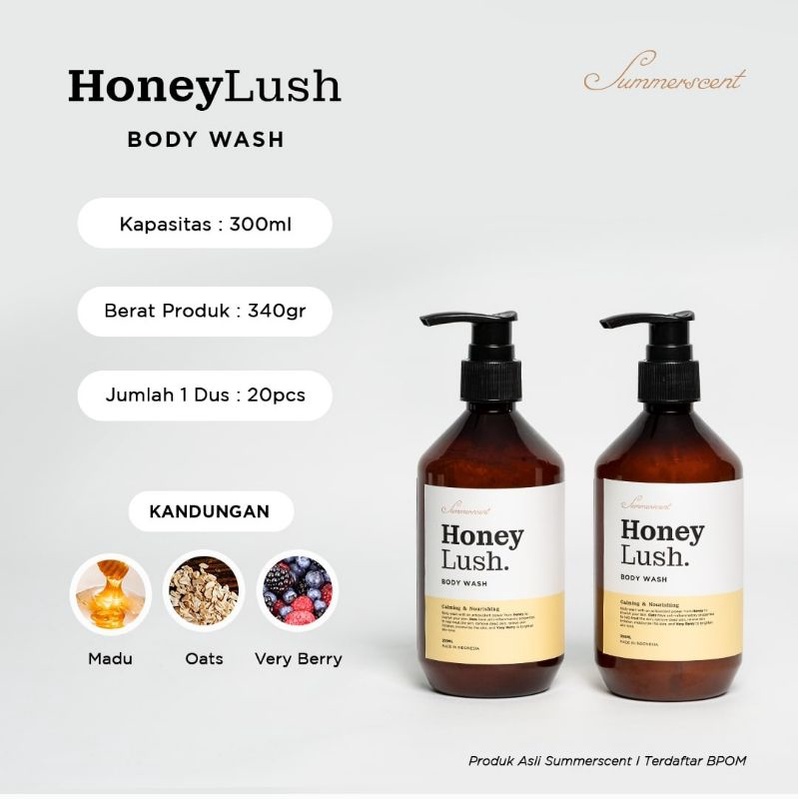 SUMMERSCENT HONEY LUSH body wash 300ml sabun mandi cair summer scent bodywash honeylush