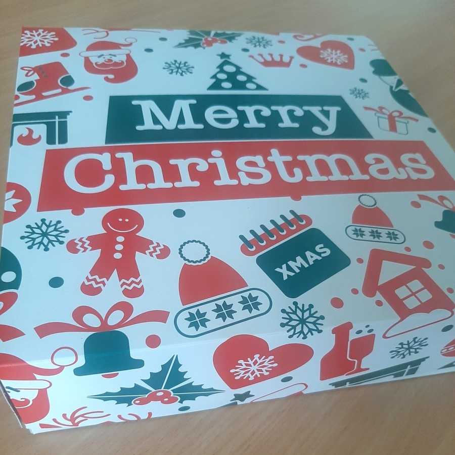 

5 Pcs Box Kue Cake Natal Kotak Kemasan Dus Kue Bolu Snowman Packaging Christmas Hampers Ukuran 25x25 cm