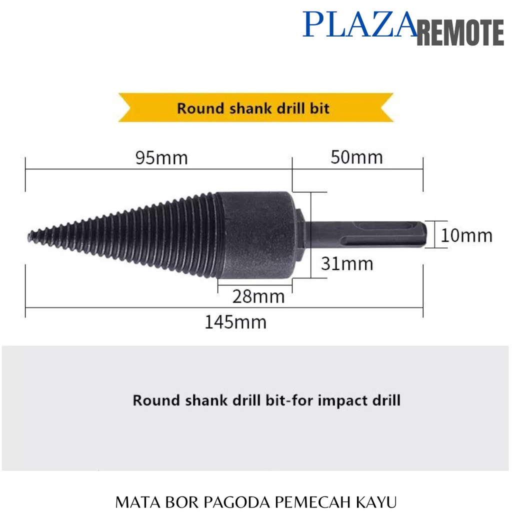 MATA BOR PEMBELAH KAYU PAGODA 33 MM BATANG HEX SDS 3IN1