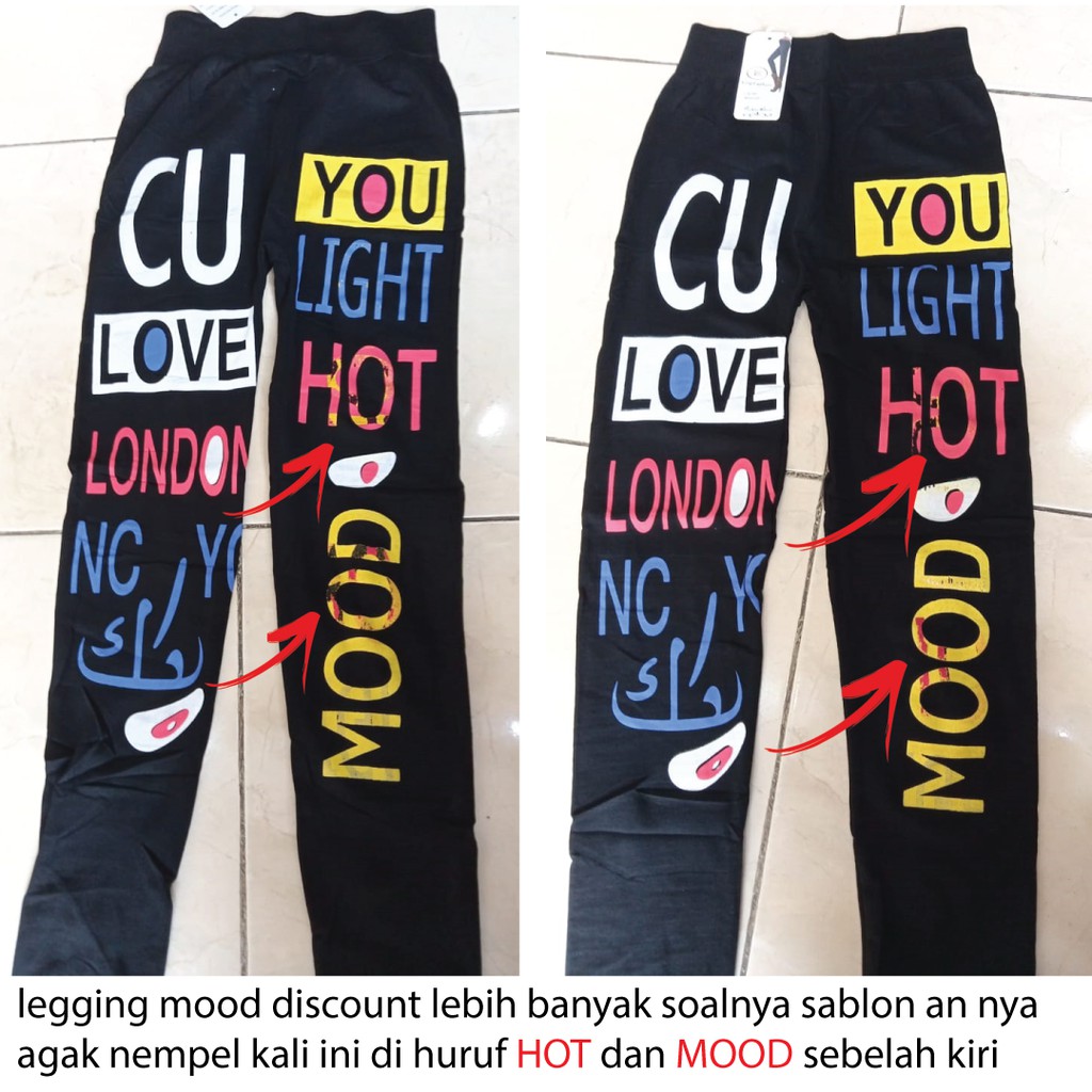 Legging Sablon Samping Panda Fight Club Mood Scratch / legging fashion wanita