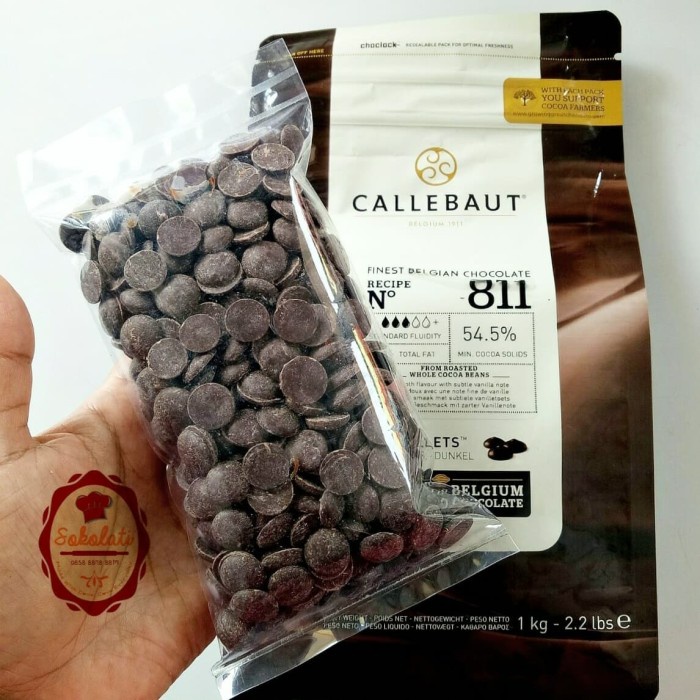 

CALLEBAUT COKLAT COUVERTURE DARK 811, 54.5% REPACK 250GR
