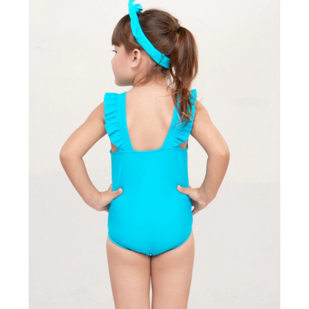 Lee Vierra - Kids Swimwear Ruffle Border BLUE