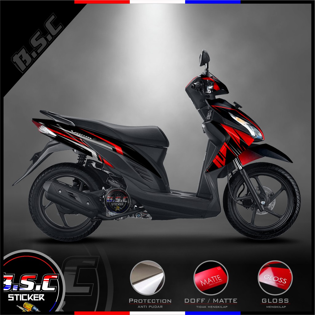 Sticker Motor Stiker Decal FULL BODY Vario 110 ESP Vario Remot Motif Racing Flash Red