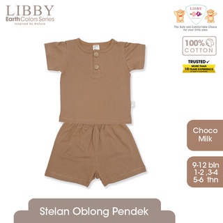 LIBBY FAVE SERIES Earth Color Setelan Oblong Baju Pendek Celana Pendek Baju Bayi Pakaian anak 9 Bulan - 4 Tahun