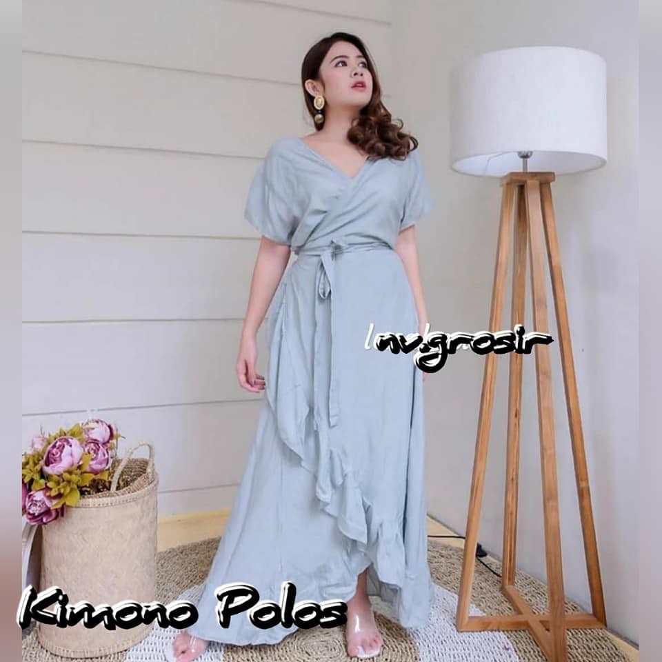 LONG DRESS KIMONO POLOS (PILIH)