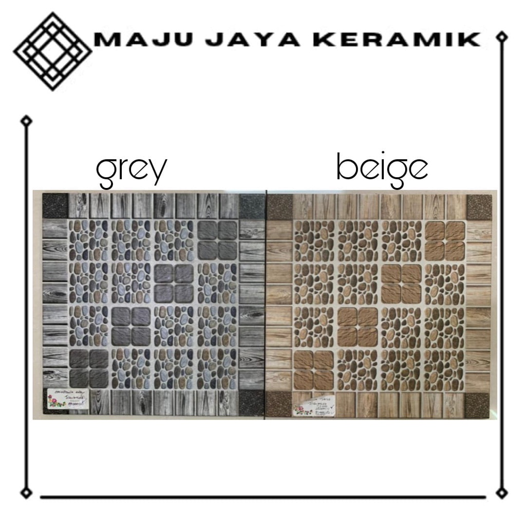 Keramik Lantai 40x40 Matte Kasar Motif Batu Kayu | Keramik Kamar Mandi | Keramik Garasi | Keramik Te