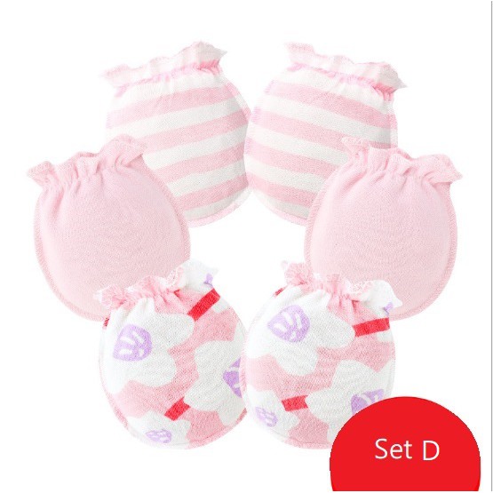 ( 1 set 3 pasang) Satu set sarung tangan bayi  import baby mitten