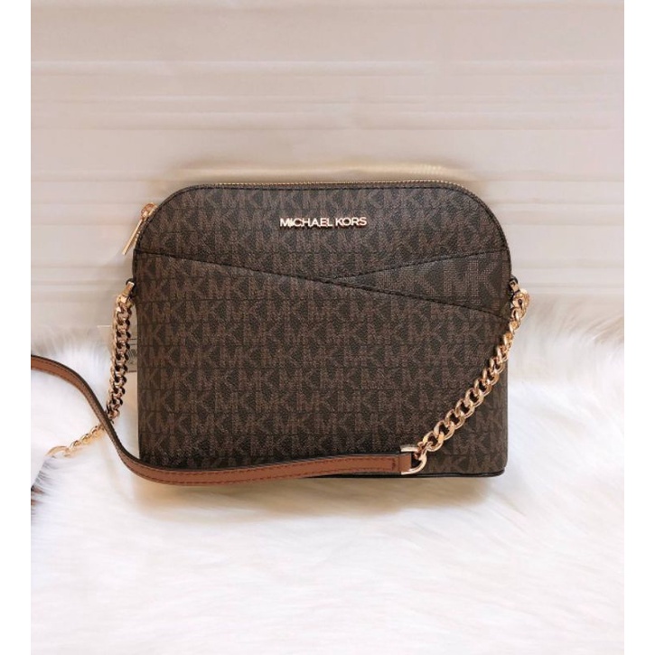 MK Dome Crossbody Brown || MICHAEL KORS