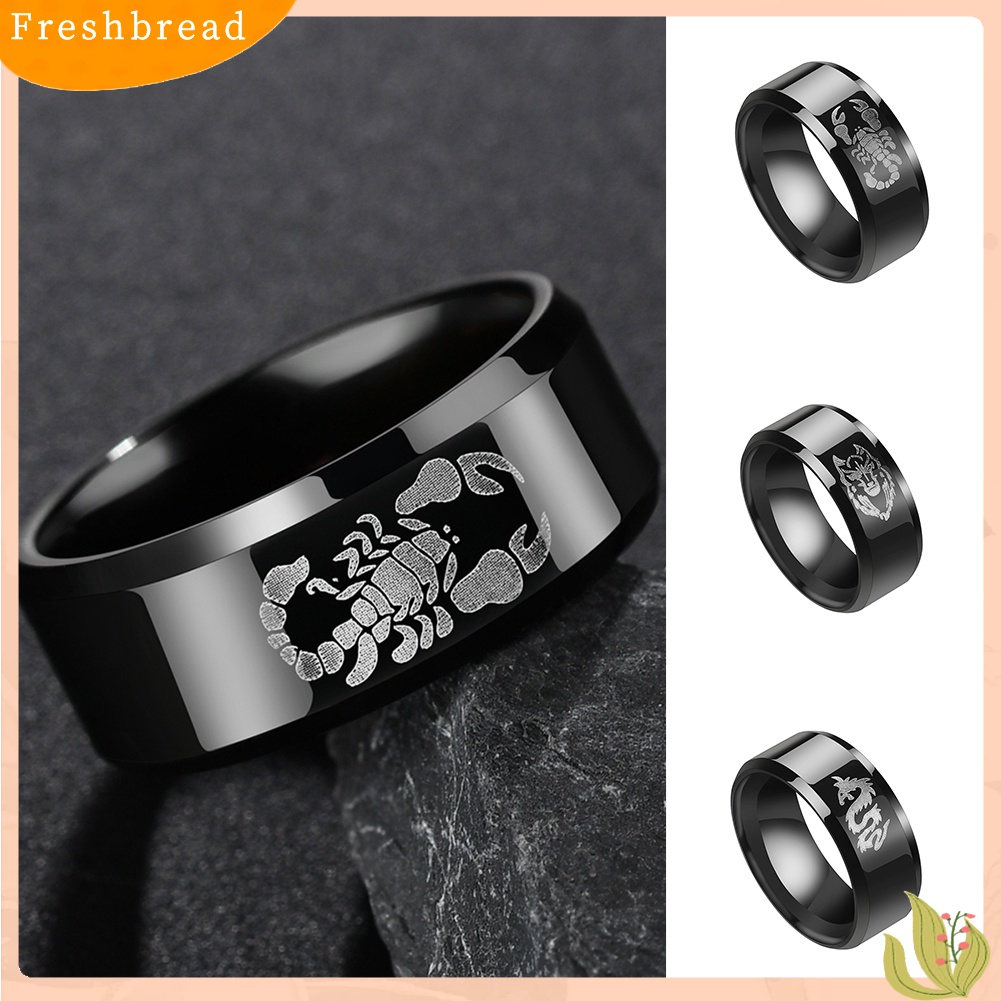 [TERLARIS]Trendy Alloy Men Ring Cool Gothic Hip Hop Scorpion Lion Pattern Jewelry Band