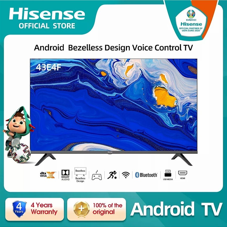 TV Hisense 43E4F FHD Android Smart TV 43 inch - Dolby Audio HDMI