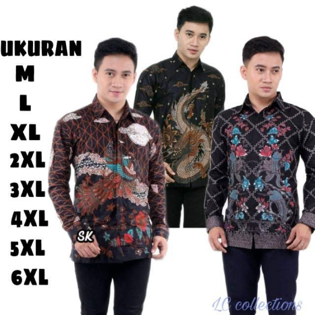 Kemeja Cowok Batik Jumbo Baju Batik Pria Jumbo Kemeja Cowok Jumbo  BIG SIZE M,L,XL,3XL,4XL,5XL,6XL.