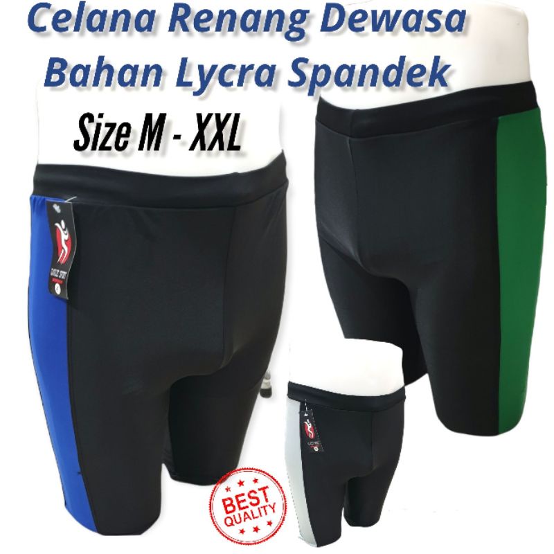 Celana Renang Cowok Dewasa Selutut/Celana Renang Cowok Spandek Licra/Celana Renang Dewasa/Size M - XXL