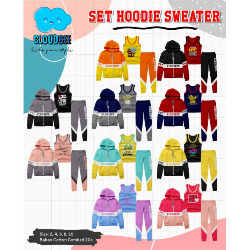 SET HOODIE SWEATER 3IN1 by CLOUDBEE