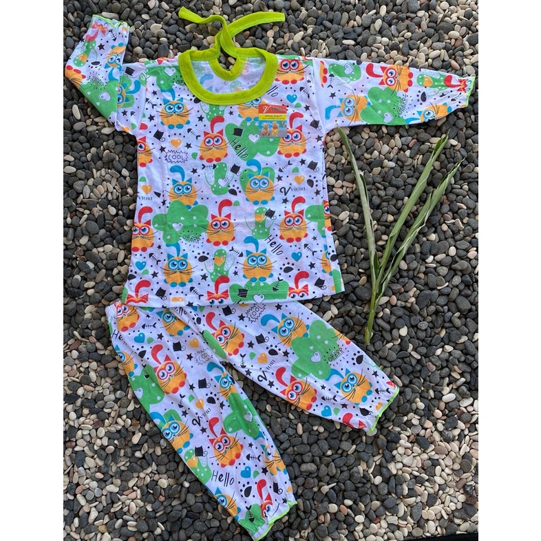 baju bayi perempuan motif hello viori (PPC001)setelan 3-18 bulan (RG026)