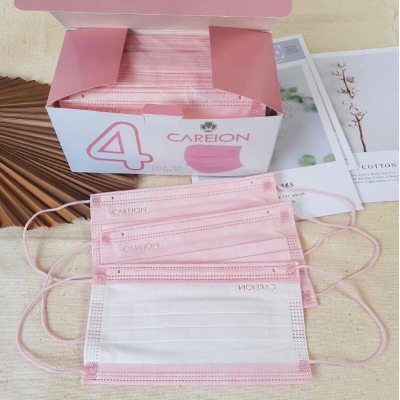 (COD) masker earloop CAREION 4 PLY isi 50 pcs