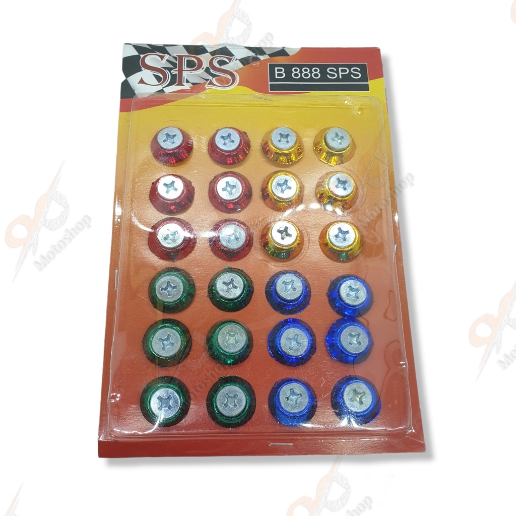 Grosir Baut Motor Variasi Bintang Bulat Obeng Kembang Baut 10 M6 24pcs Baut Plat Nomor Motor SPS PMS Baut Serbaguna