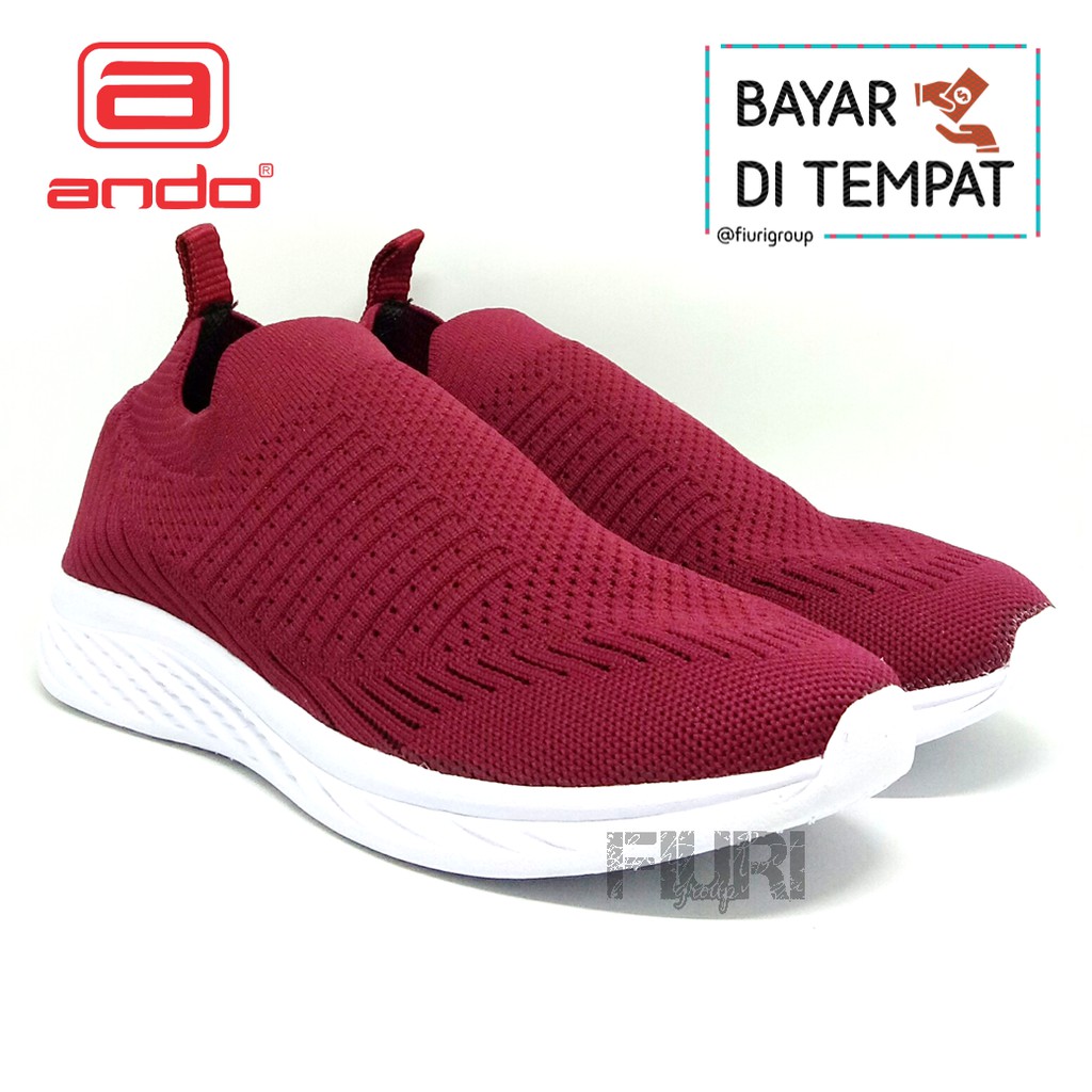 FIURI - ANDO ORIGINAL - MURILLO 39-44 MERAH - SEPATU SNEAKERS PRIA - SEPATU OLAHRAGA PRIA - SEPATU KNIT RAJUT PRIA - SEPATU JOGGING PRIA - SEPATU SPORT - SEPATU SLIP ON PRIA - SEPATU KETS PRIA - SEPATU KAOS KAKI - SEPATU BERNAFAS - EPATU COWOK