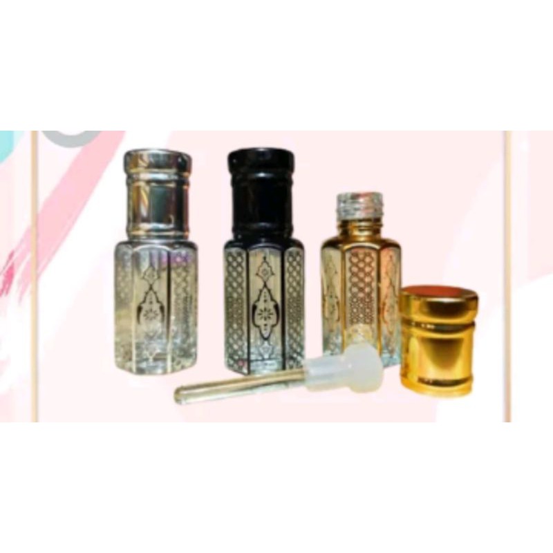 Botol tola printing 6ml vip stik kaca gold silver black botol parfum cantik