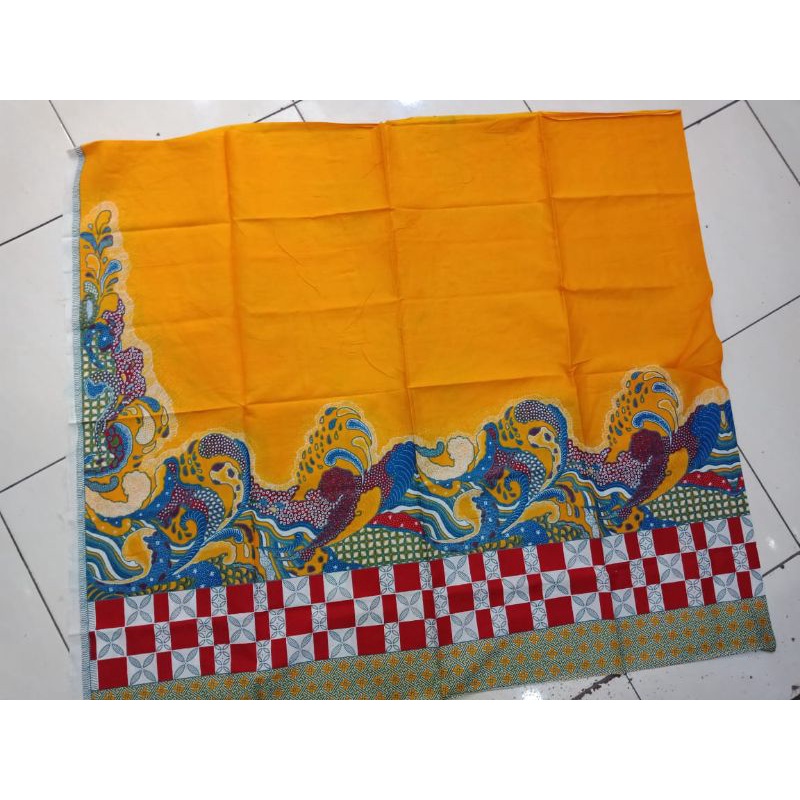 kain batik solo motif catur abstrak dasar kuning