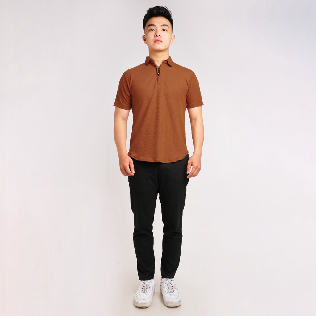 Kaos Kerah Polo Shirt Pria Polos Lengan Pendek Original Broguy - Light Brown