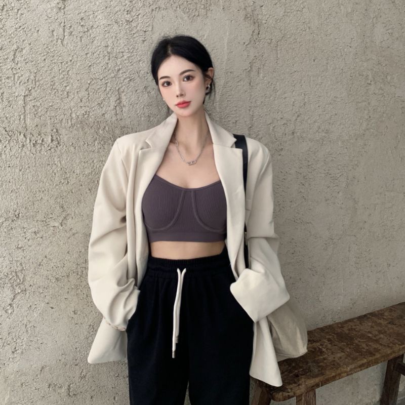 [ RedPink ] Tanktop Bra Premium Atasan Women Remaja Korean Style Modern Looks Tube Padding Thick No 