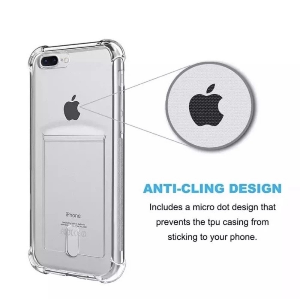 Softcase SLOT Card iPhone 13 13PRO 13PROMAX 12 12PRO 12Promax 11 11Pro 11Promax X XS XR XSMAX 7+ 8+ 6+ 6S+ 7G 8G 6 6G 6S Soft Case Clear Bening Glossy Silikone-Silicone Silikon SLIP Kartu-Tempat ACCESS-Akses-Name Tag Anti Bumper Air Bag KNOCK PRO MAX PLUS